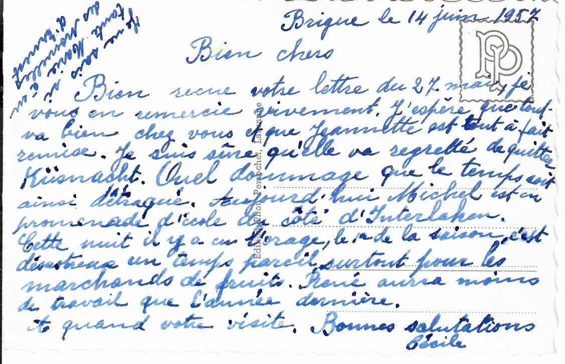 Cartoline postali: Brig - Bahnhofstrasse – Usato da Hochdorf venduto da Ziegel-16 1