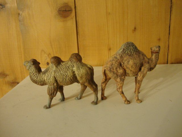 Figuren: ELASTOLIN HAUSSER / Kamel + Dromedar/ antik 30/40er Jahre – Gebraucht aus Wildhaus von  3