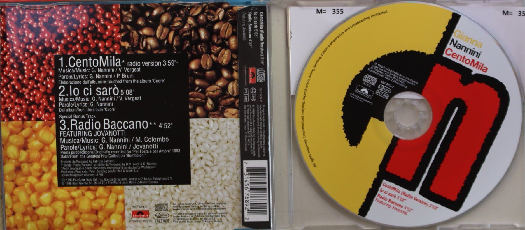 CD: 1GIANNA NANNINI–CENTO MILA – Usato da Luzern venduto da CONTENTI 1