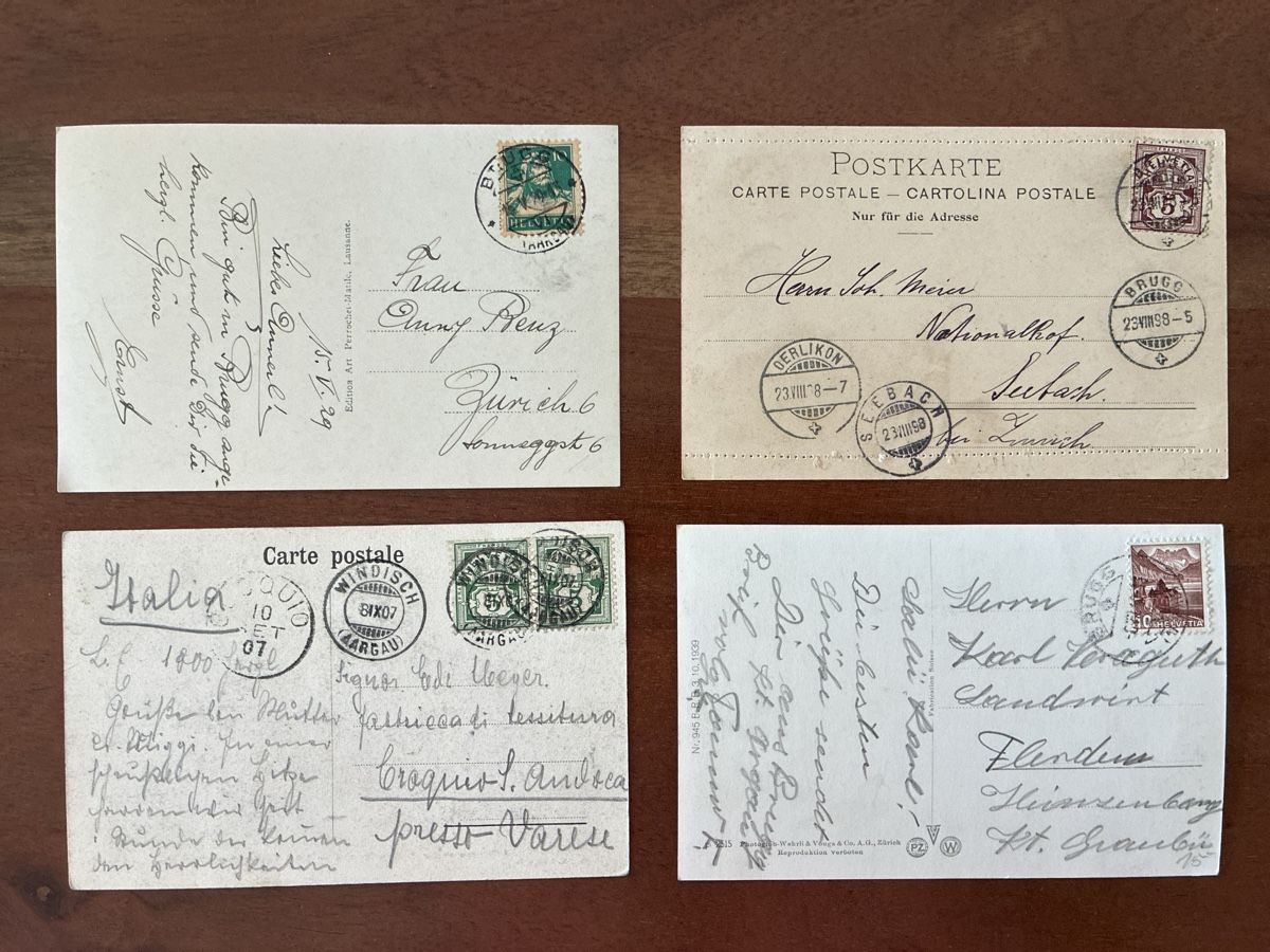 Cartoline postali: 8 Ansichtskarten Schweiz von Brugg AG – Usato da Oftringen venduto da Cla.vD.74 4