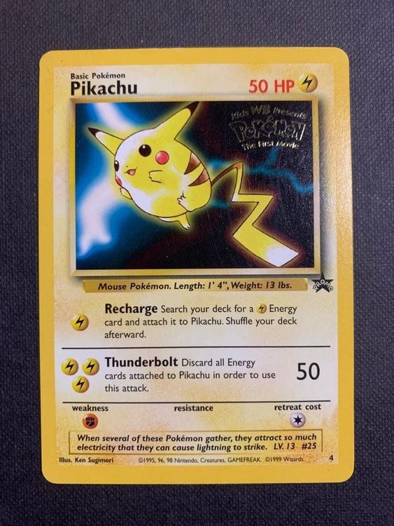 Pikachu WB Gold Stamp Movie Promo 1999 Kaufen auf Ricardo