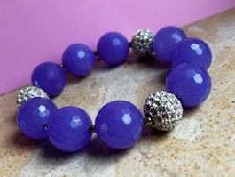 violettes Steinarmband 20 cm lang DISCOFOX