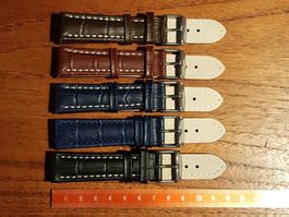 5 x 20mm Bracelet de montre en cuir