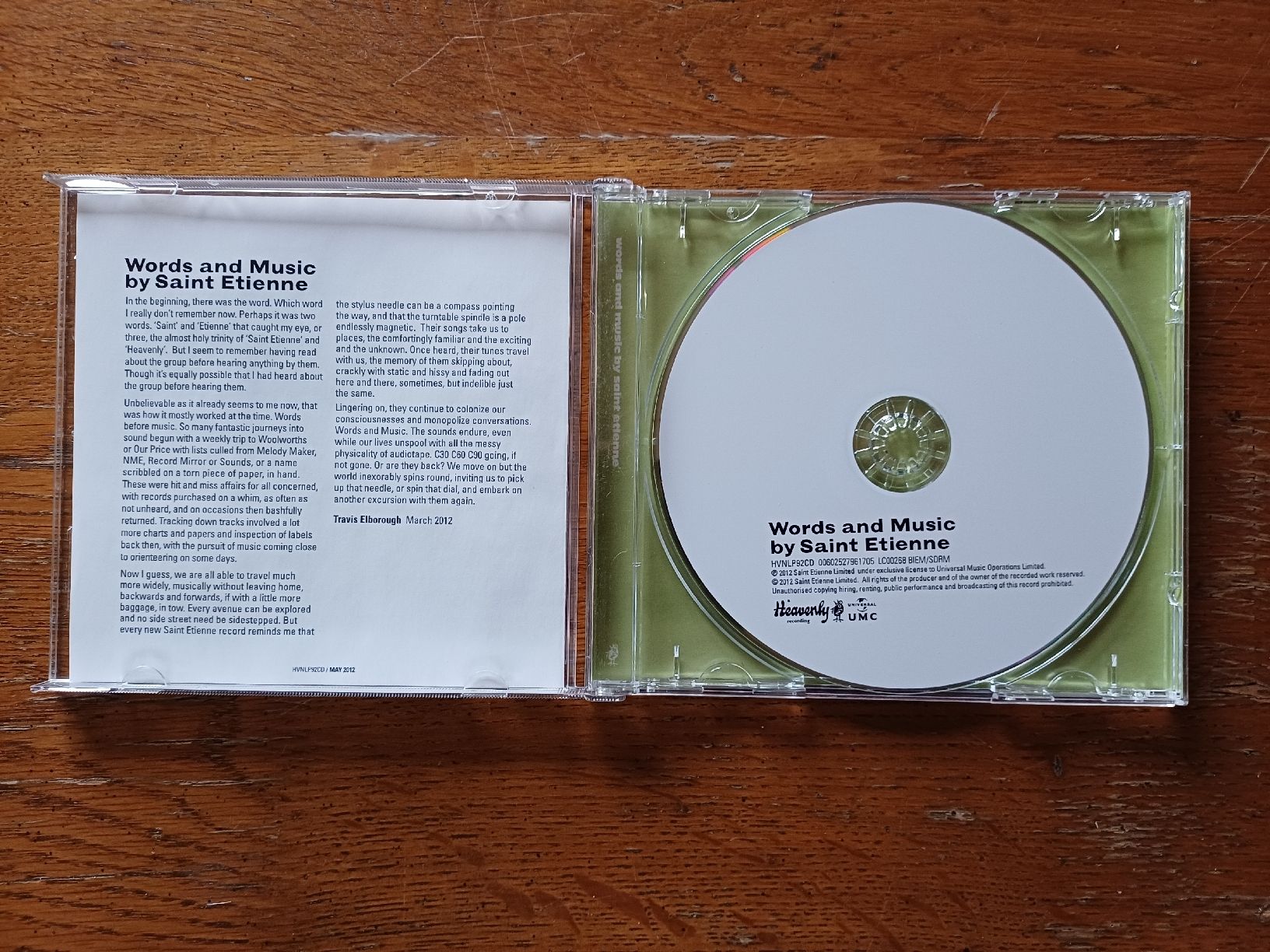 CD: Words and Music by Saint Etienne - CD – Usato da Begnins venduto da Drastic-Sound 2