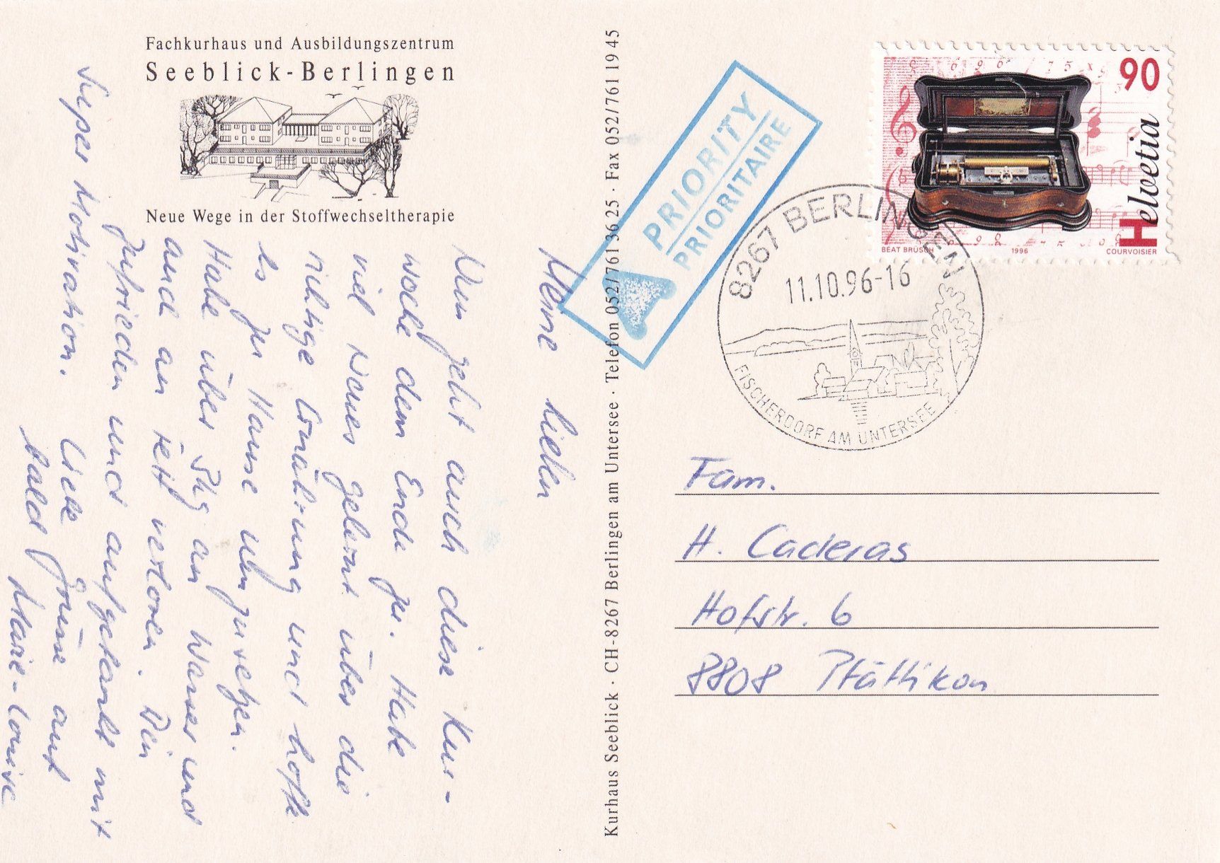 Cartoline postali: Berlingen - Seeblick /ay – Usato da Hombrechtikon venduto da Rudolf07 1