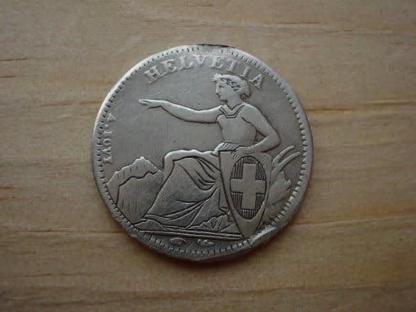 Alle Münzen: (A4)  1/2 Franken 1850 – Gebraucht aus Erlach von Net-Coins 1