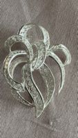 Brosche Blumenform silberfarben gebraucht