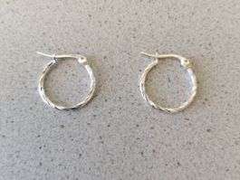 2 Silber Creolen Ohrhänger