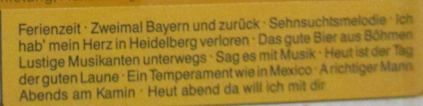 Kompaktkassetten: Sehnsuchts - Melodie / Kassette / MC – Neu und originalverpackt aus Flumenthal von novbra 1