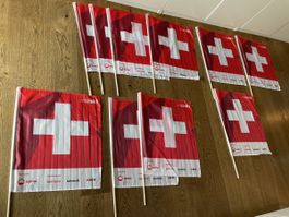 10x Fahnen Schweiz 1. August alle zusammen 