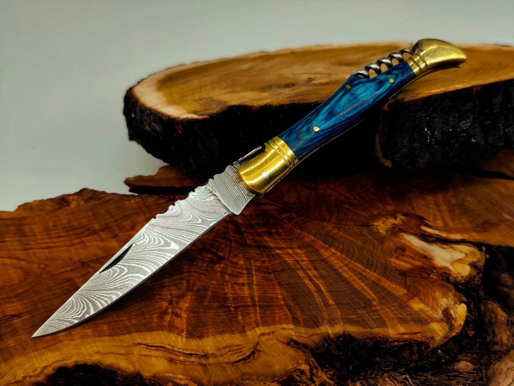Accessori: Laguiole Damast Messer Klappmesser echtes Damastmesser – Nuovo e nell'imballaggio originale da Arlesheim venduto da Premius_1