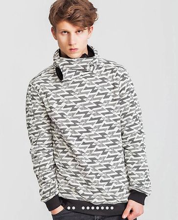Men's Reversible Wrap.Up Hoodie in Black&White