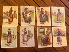 Cartes postales anciennes costumes suisses Bâle Jaeger Ed...