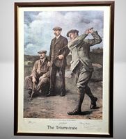 ⛳️ GOLF BILD The Triumvirate Gerahmt RARE Vintage Kunst Deko