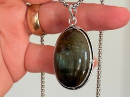 Collier pendentif labradorite pierre naturelle