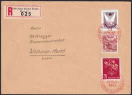 1945, J111+257+W22 Ausschnitt von BASEL, Kat: 100.-+