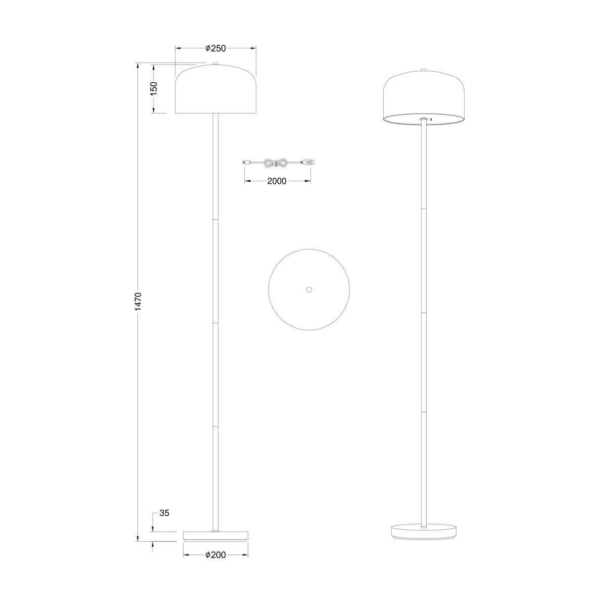 Lampade: LED Stehleuchte, Schwarz, 147 cm Höhe – Nuovo (secondo la descrizione) da Kreuzlingen venduto da Smart-Light 6