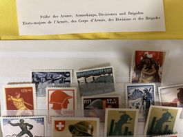 Briefmarken Schweiz Armee 1939-1940 diverse Motive