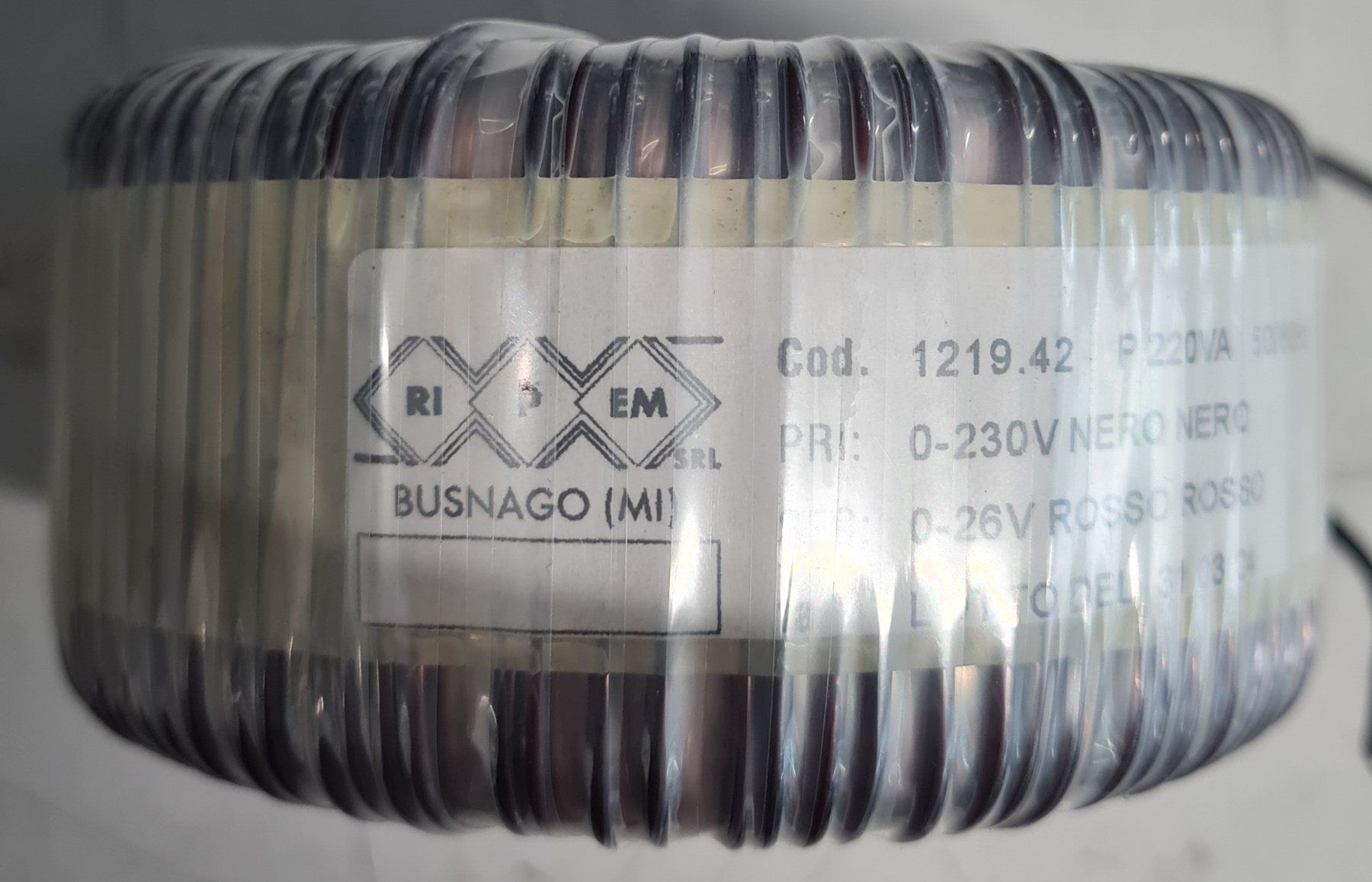 Componenti elettronici: Toroidal Trafo 220VA Prim:230V/Sec=26V/8A – Usato da Horw venduto da Arta20000 2