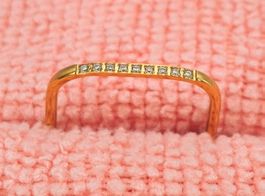 Edelstahlring 18K vergoldet, Quadrat mit Zirkoniaband