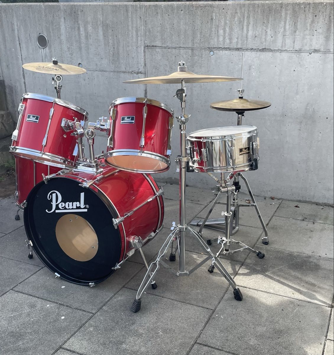 Strumenti musicali: Pearl Schlagzeug Komplettset rot – Usato da Utzigen venduto da fox_yn7n 2