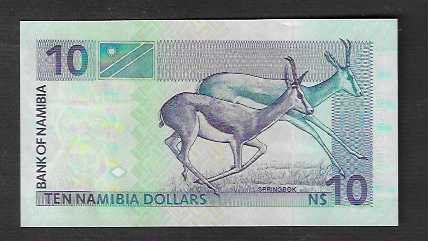 Billets de banque: Namibia  10  Dollars  Bankfrisch – Neuf (Voir description) à Gordola par coinsandnotes