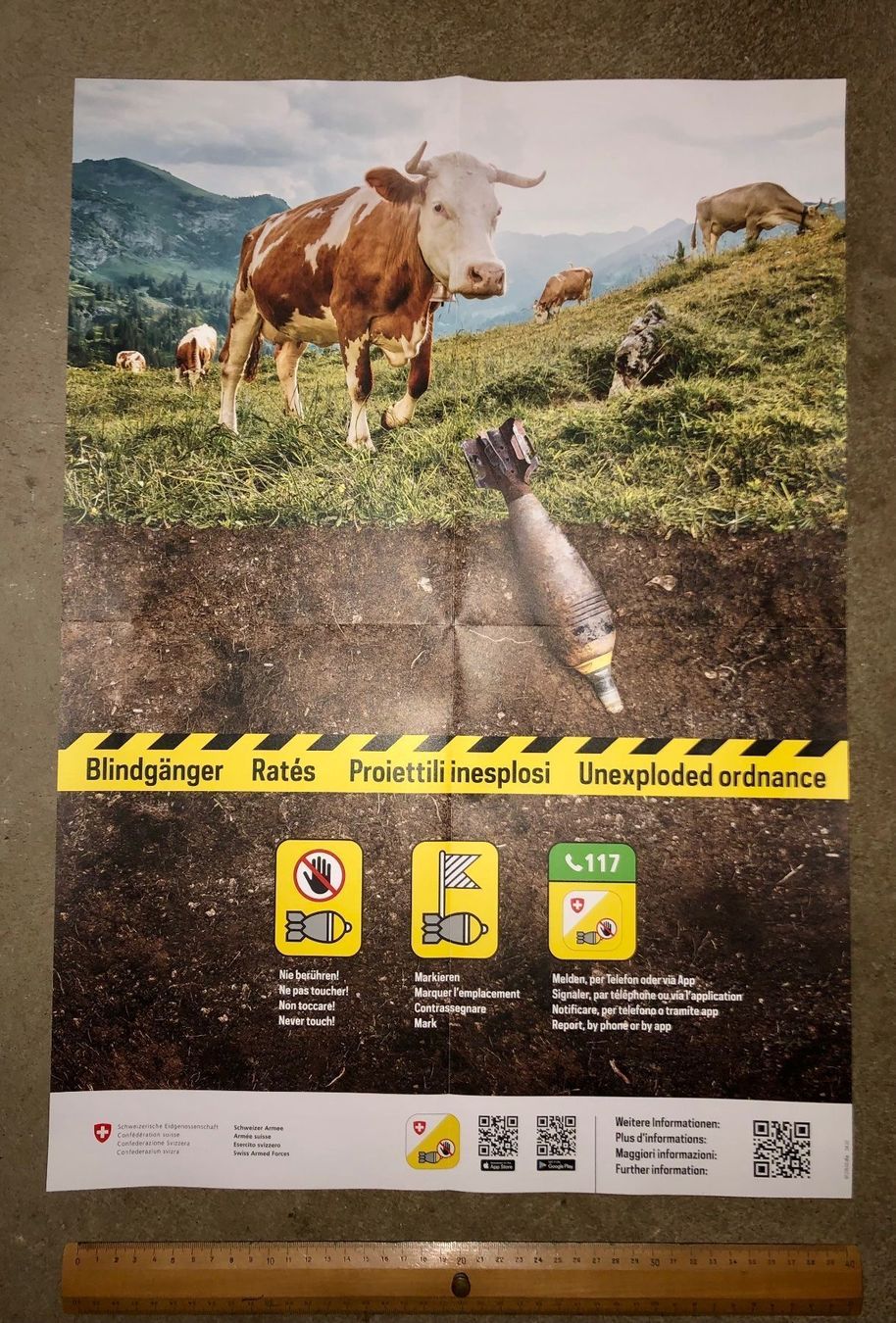 Foto & Immagini: Schweizer Armee Blindgänger Poster Granate Munition Geschoss – Nuovo (secondo la descrizione) da Madiswil venduto da TEMISO 1