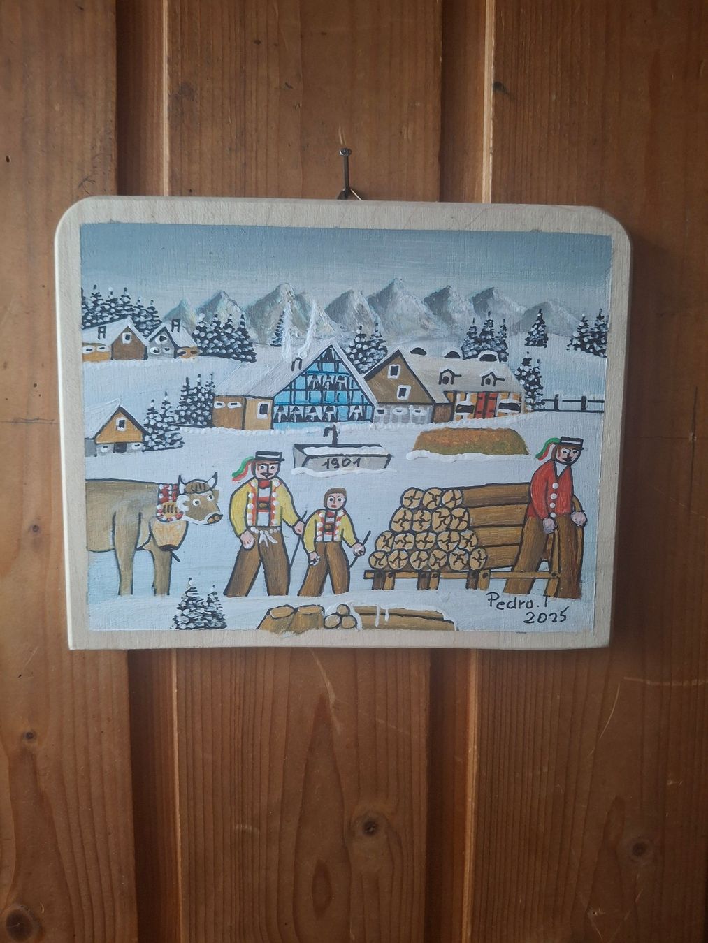 Dipinti: Mini Bild Bauernmalerei Winter * 16 – Usato da Zürich venduto da Soragno50