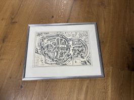 St. Gallen Stadtplan nach Merian – gerahmter Nachdruck
