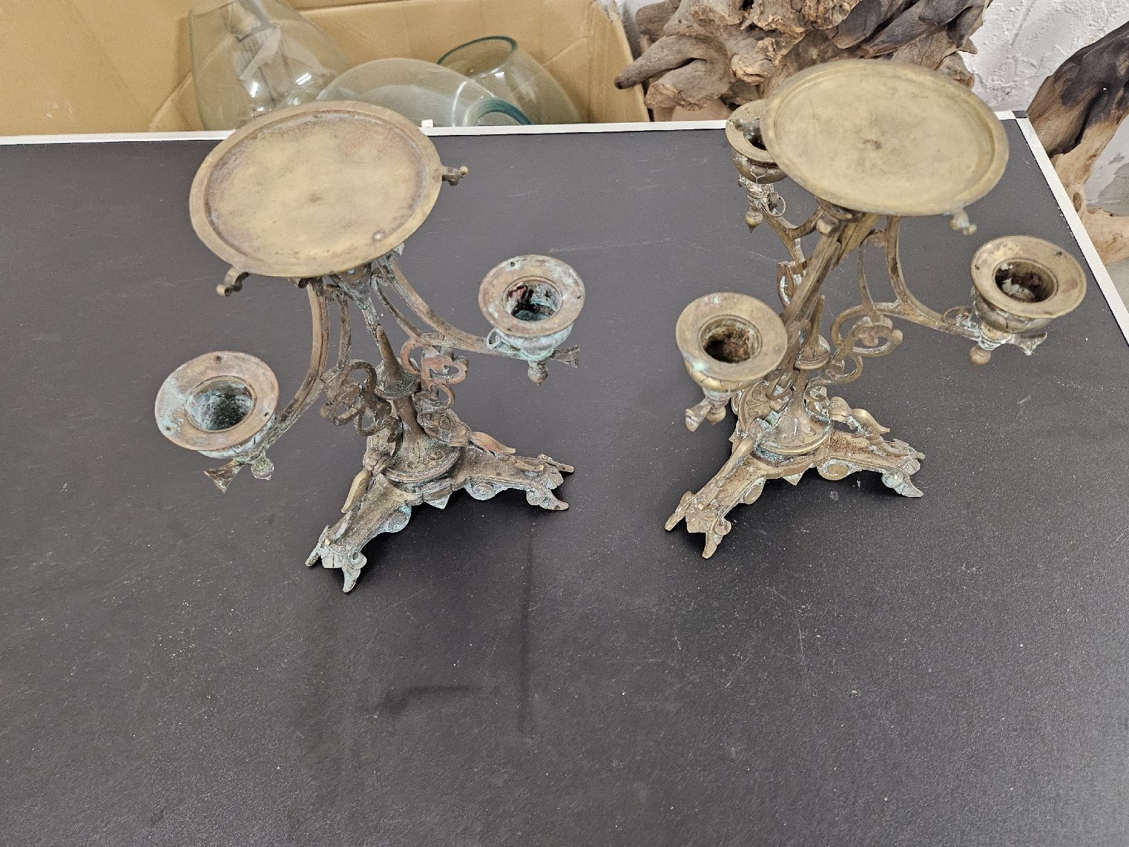 Kerzenständer: Paar Kerzenständer  verziert Bronze oder Messing  – Gebraucht aus St. Gallen von Cocos_Ricardo 4