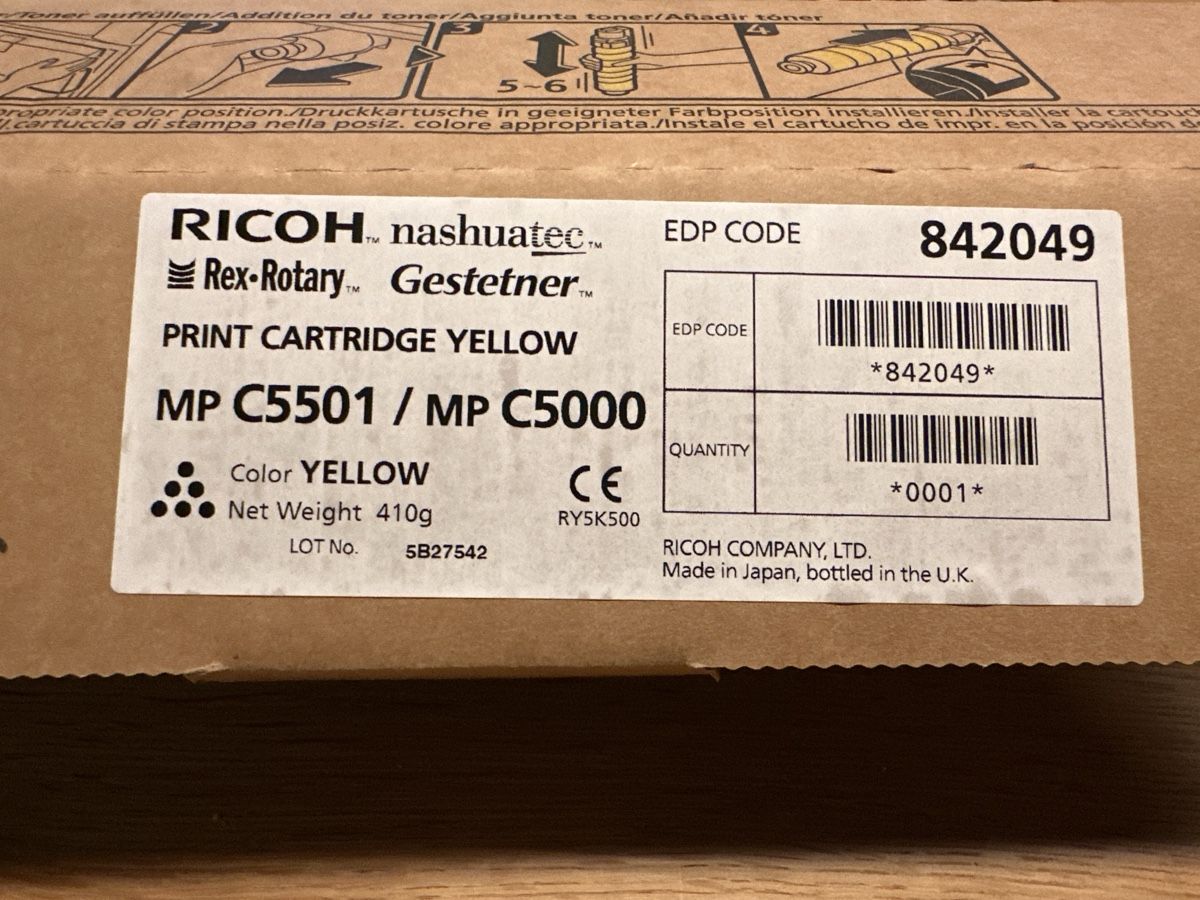 Ricoh Cartucce per stampanti & toner: Toner Yellow – Nuovo e nell'imballaggio originale da Oberwangen b. Bern venduto da Audiofisch