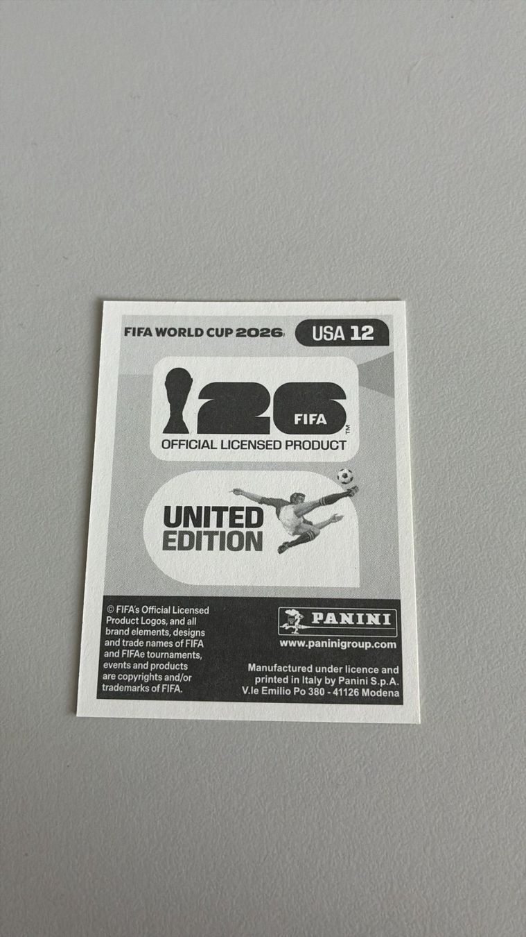 Panini Carte collezionabili: Carte panini 2026 - USA 12 – Nuovo (secondo la descrizione) da La Neuveville venduto da Ibo2300 1
