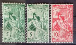 SVISLANDO 1900: Centenaire de l'UPU, 5 c B+C *, 10 c B **