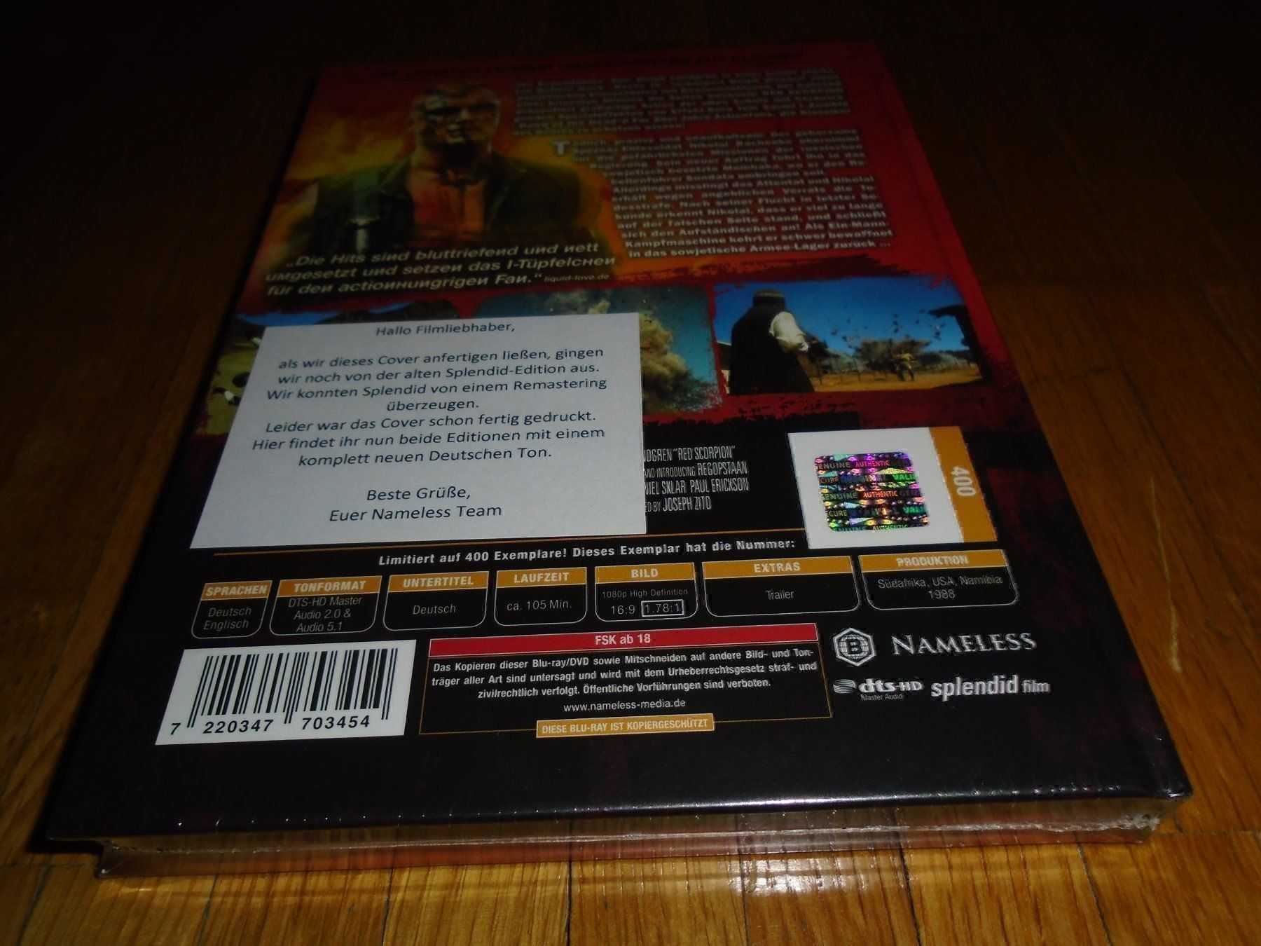 Tutti i DVDs: Red Scorpion - MEDIABOOK - C - NAMELESS - UNCUT – Nuovo e nell'imballaggio originale da Basel venduto da havsok 1