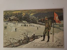 Ansichtskarte Schweizer Armee Neue Uniform gelaufen 1914 R5F