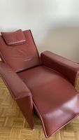 Recliner red leather armchair used condition