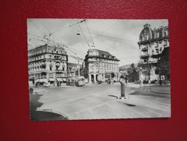 Biel Bienne Place Centrale mit Stadtbus s/w Karte