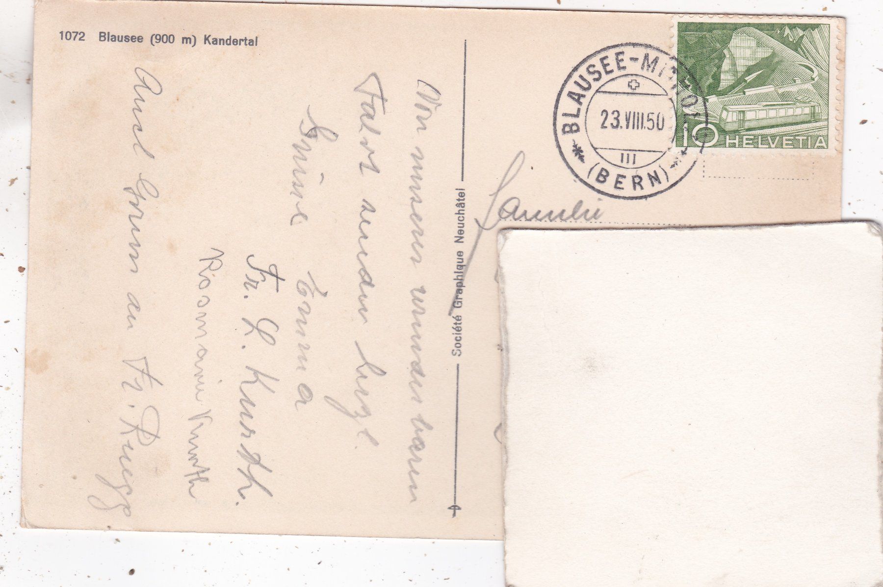 Cartoline postali: Blausee Kandertal 1950 – Usato da Herisau venduto da Lisegrat2008 1