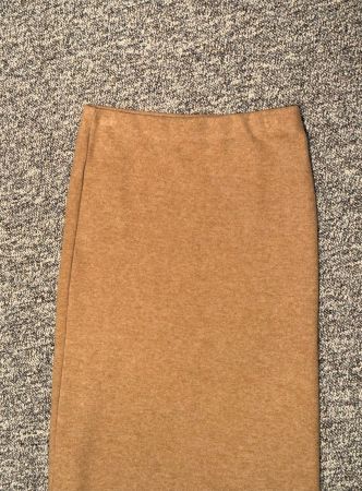 Jupe mi-longue alcantara beige-brun S