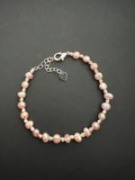 Perlenarmband, rosé, barock