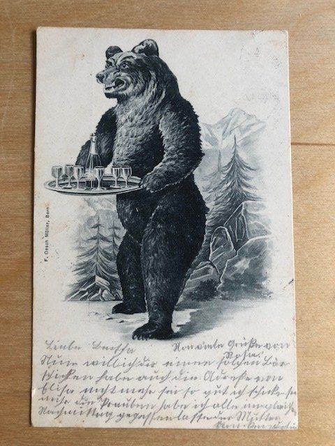 Ansichtskarten: Antike Postkarte, Bärenkarte, 1902 – Gebraucht aus Basel von sar_9jj8