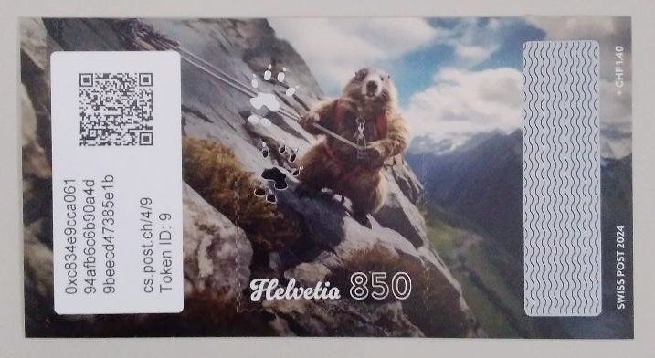 Tutti i francobolli: Swiss Crypto Stamp 4.0 ID 9 "Klettern" mit NFT – Usato da Basel venduto da TokenID1