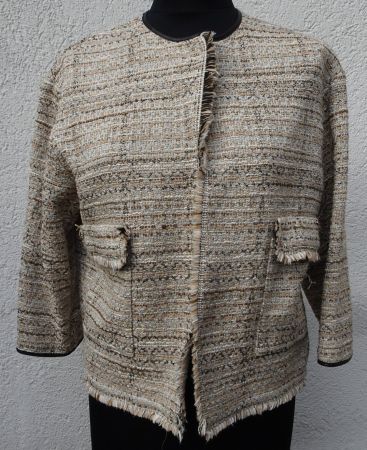 Cinque Jacke Blazer braun beige Gr 40 (38) Boucle