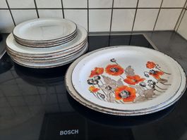 Vaisselle,VINTAGE, en GRÈS. 11 PIÈCES
