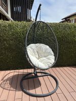 Fauteuil suspendu oeuf noir avec coussin