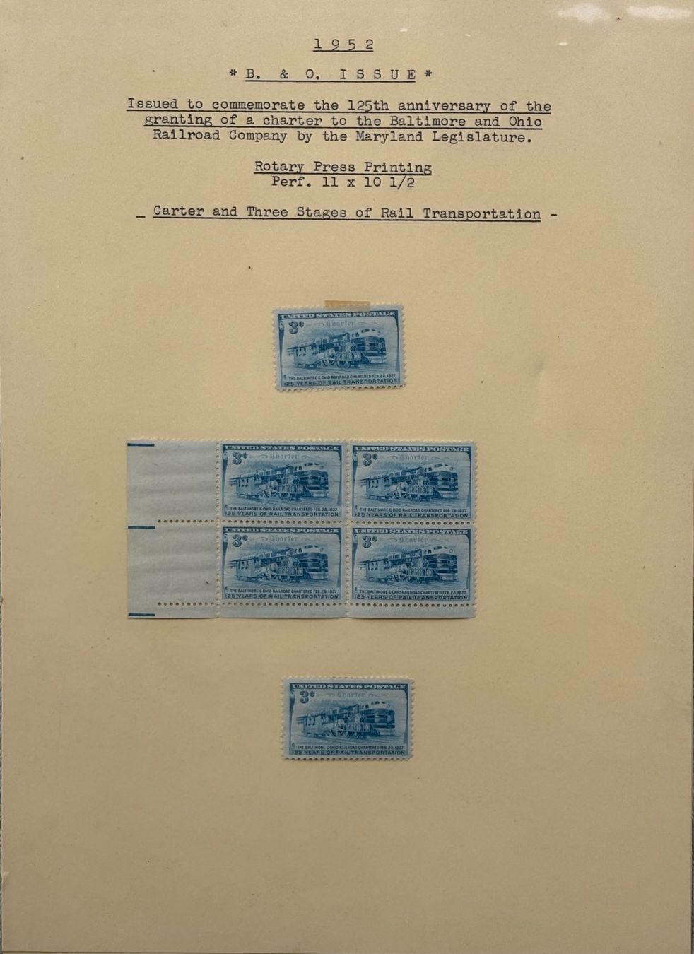 Tutti i francobolli: LOT USA BRIEFMARKEN EISENBAHN 1950/52 – Usato da Ostermundigen venduto da wini63 1