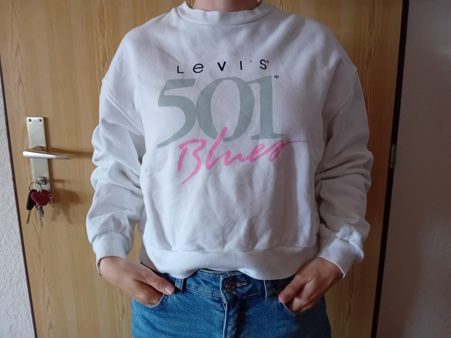 Levi's Maglioni & Felpe: Levi's Pullover S weiss 100% Baumwolle – Usato da Wohlen AG venduto da schimmelreiter1234