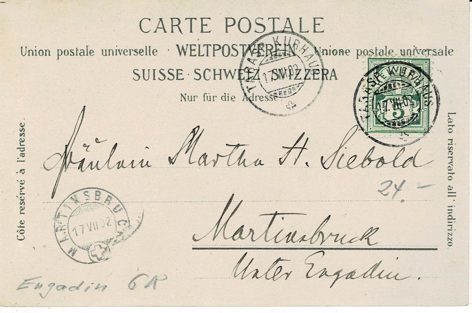 Cartoline postali: Gruss aus ST. JON GR gel. 1902! – Usato da Hergiswil NW venduto da Kartenfrau 1