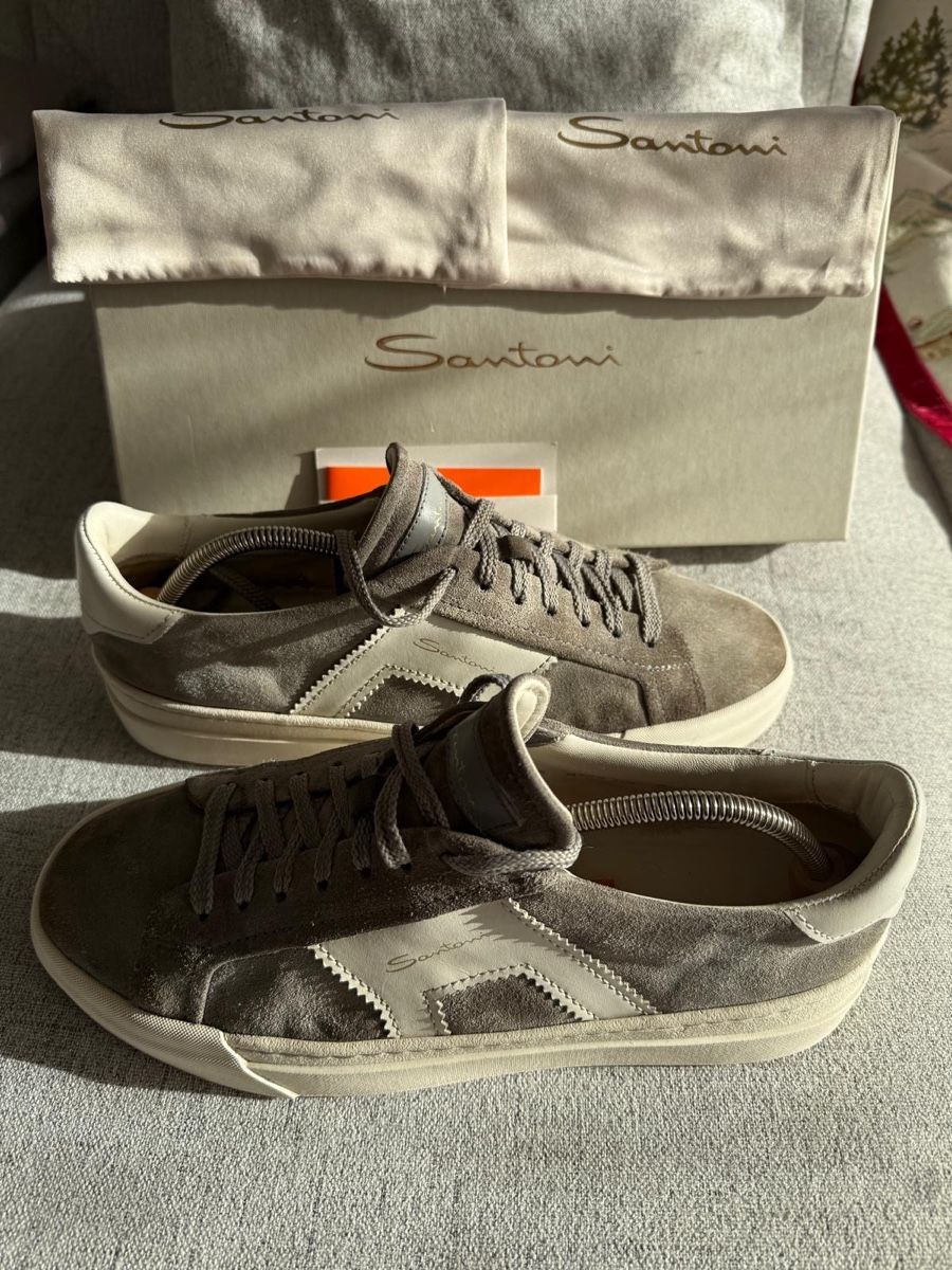 Santoni Herrenschuhe: Santoni Double buckle suede grey sneaker with box and papers – Gebraucht aus Mont-sur-Lausanne von jolieresale 6