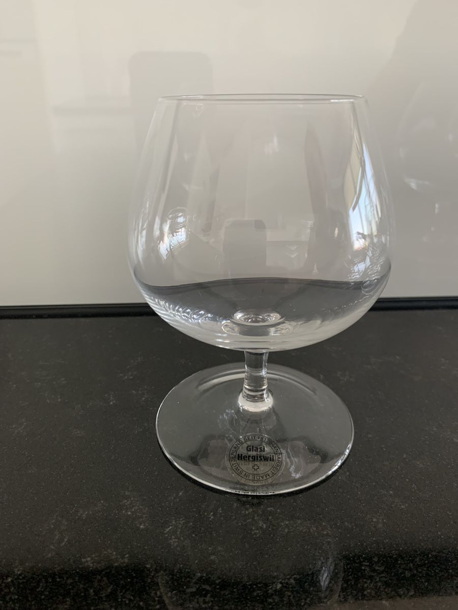 Glasi Hergiswil Bicchieri: 6 x Hergiswil Cognacglas – Nuovo e nell'imballaggio originale da Zug venduto da kuba1972 2